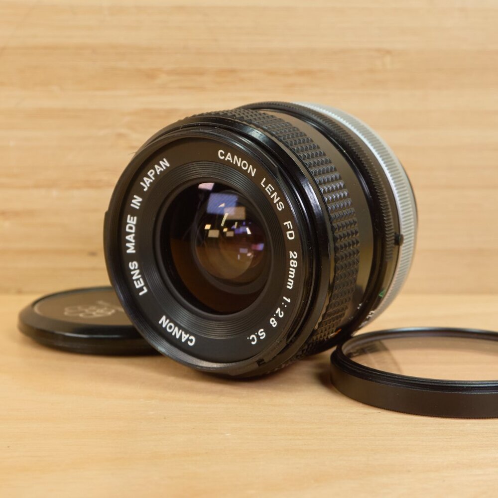 Vintage Canon FD 28mm f/2.8 S.C. Wide Angle Lens – Made in Japan